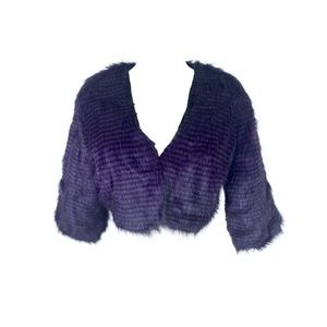 Faux Mink Fur Bolero Jacket Purple Black Fabulous